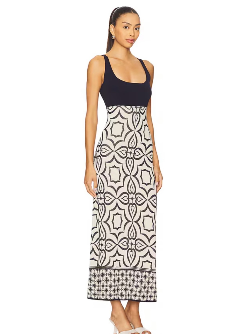 MISA Los Angeles Kalil Dress in Blue Mosaic Tile Mix size XS - Picture 2 of 8